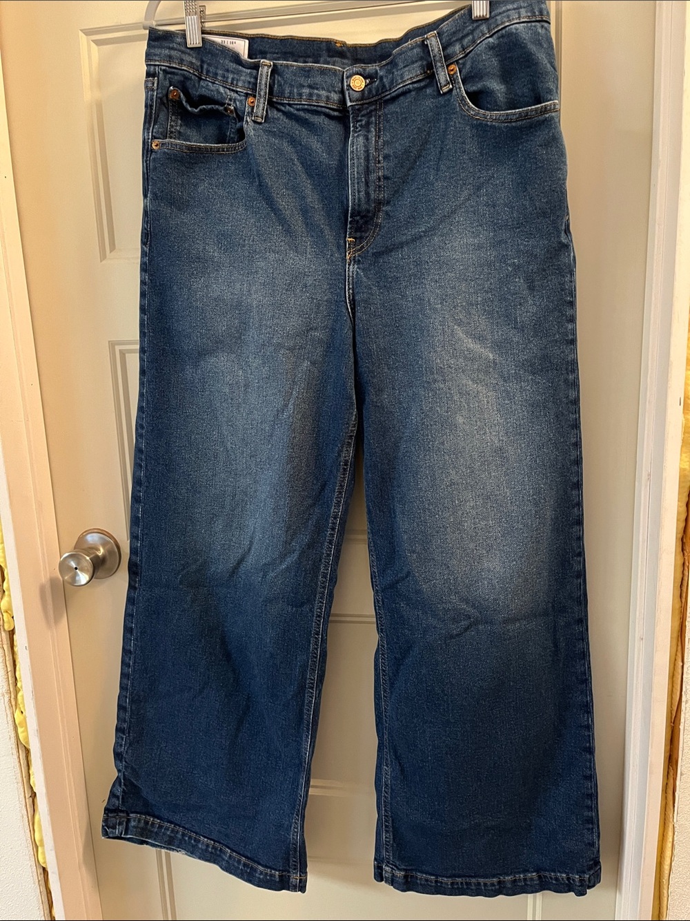 GAPHigh Rise Stride Dark Blue Relaxed Wide leg Jeans